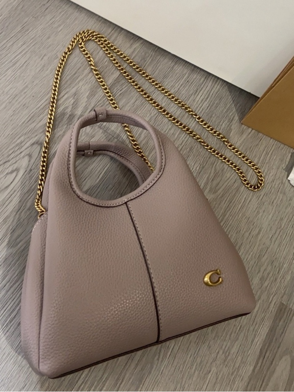 Coach Grey Lana Mini Bucket Bag Leather Crossbody - Picture 4 of 9